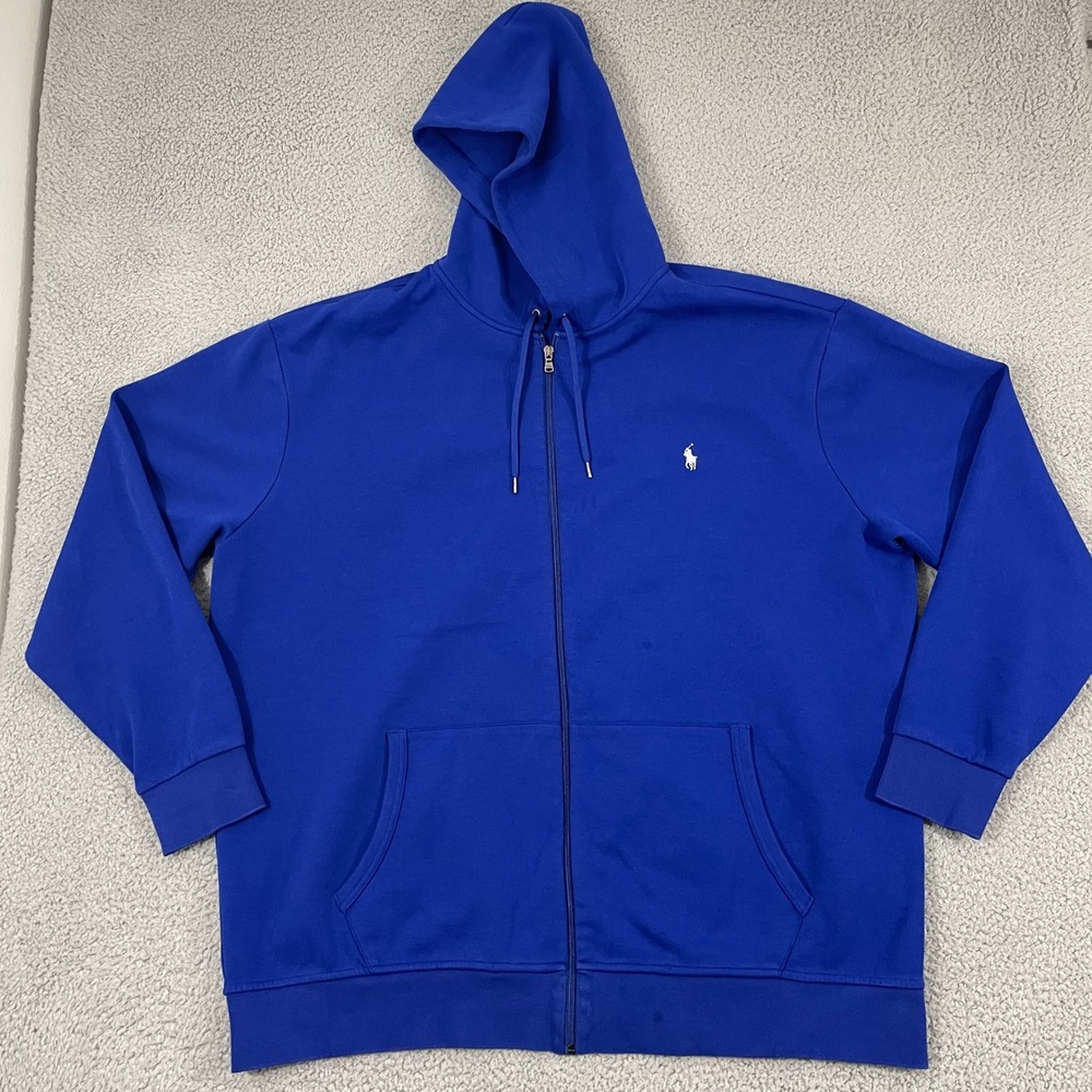 Polo Ralph Lauren Double Knit Full Zip Men 3XLT Royal Blue Full Zip